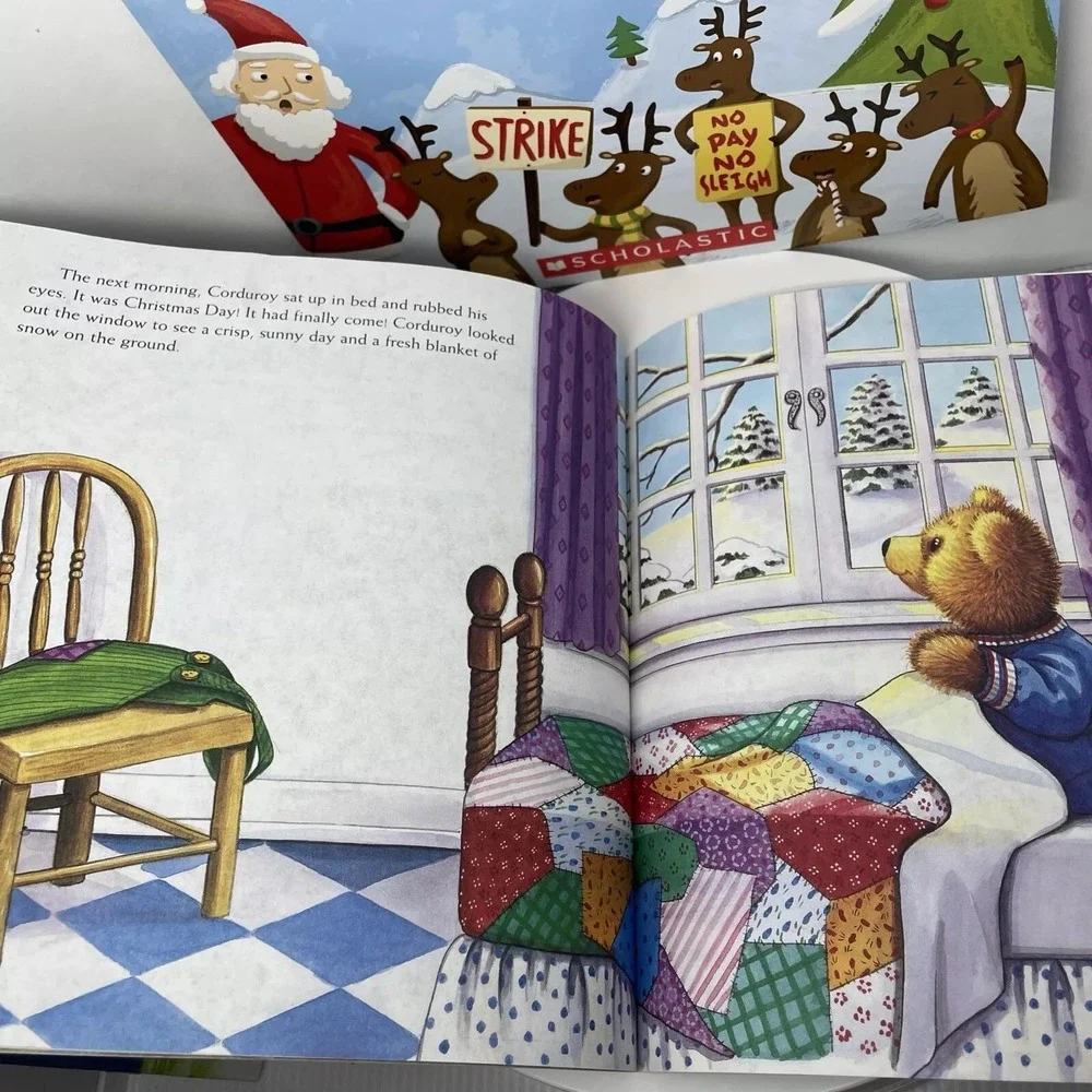 Lot‎ 4 Christmas Scholastic Books Winter Holiday Corduroy Santa Christmas Gifts